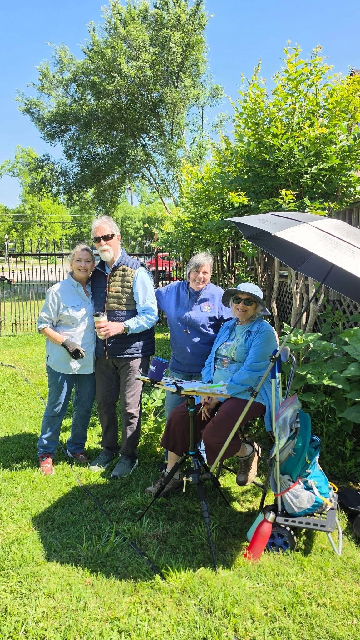 Artists gathered outdoors on the Four Winds grounds in Bonham Texas