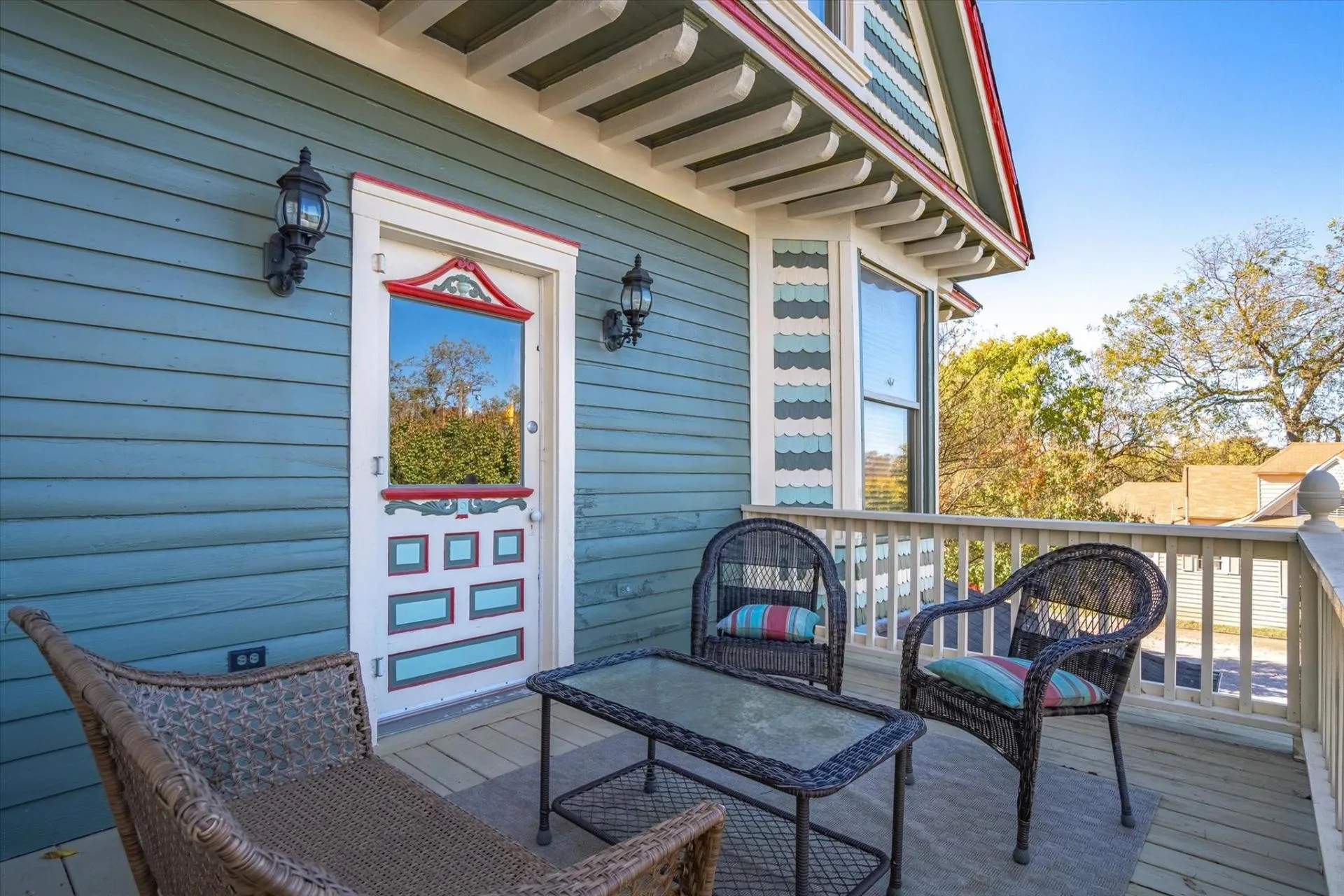 Front porch at Four Winds Victorian in Bonham Texas