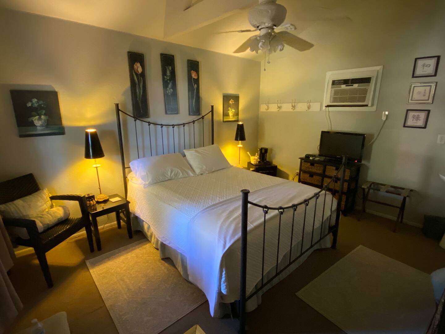 Judge Roy Bean Cottage bedroom at Four Winds in Bonham Texas